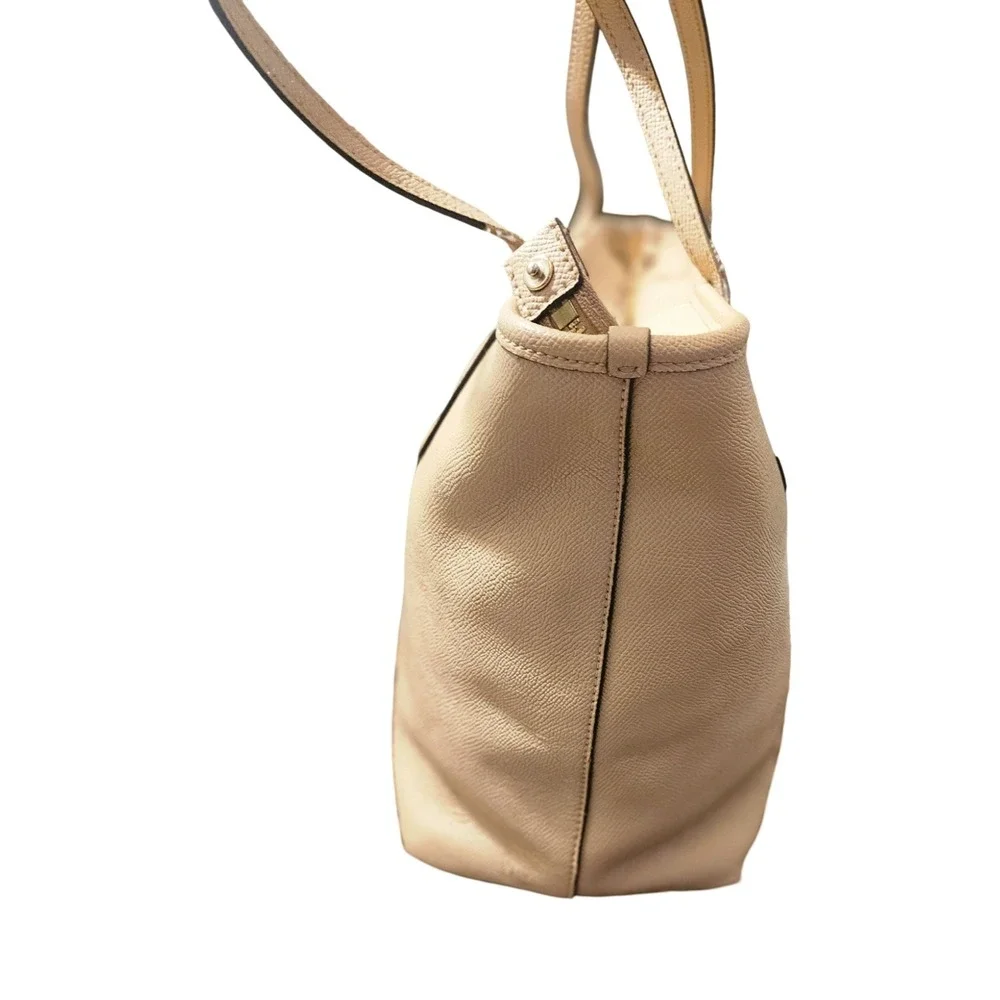 Coach City Zip Tote Beige Crossgrain‎ Leather Shoulder Bag F57522